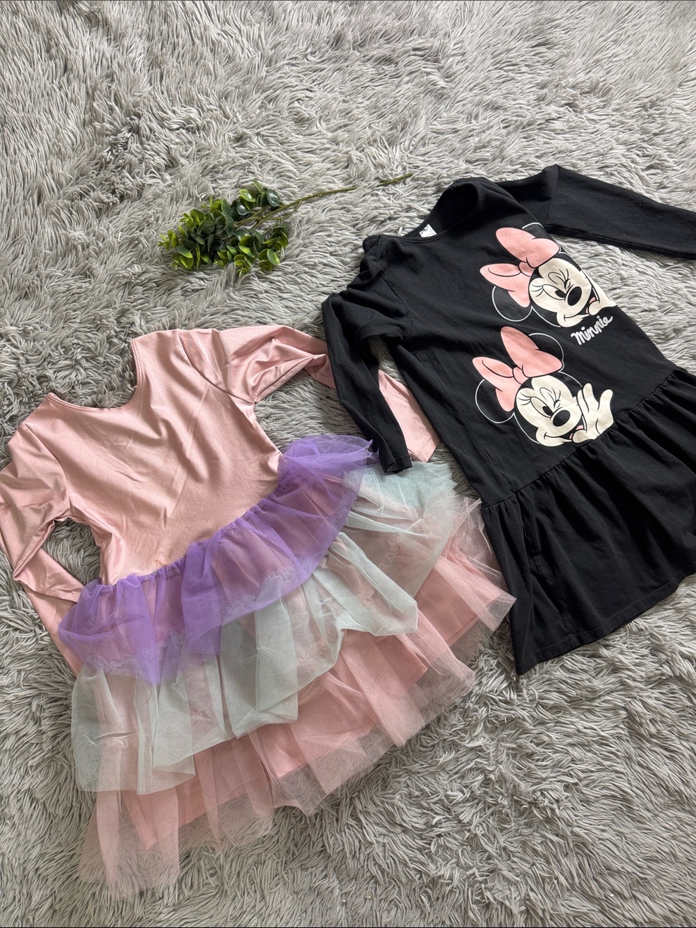 H&M Girls' Dress bundle size 5t pink balletcore dress and grey minnie dress l